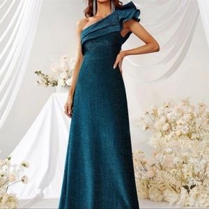 Never worn sparkly one shoulder dress. NWOT.